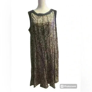 Perceptions Woman A Line sleeveless stretch dress with black trim size 2X